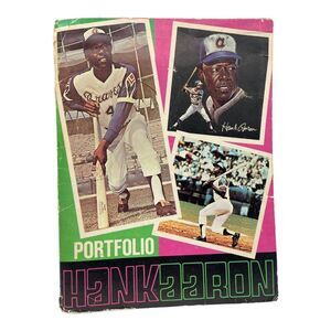 VTG 1970's Hank Aaron Atlanta Braves MLB Baseball Portfolio Pocket School Folder